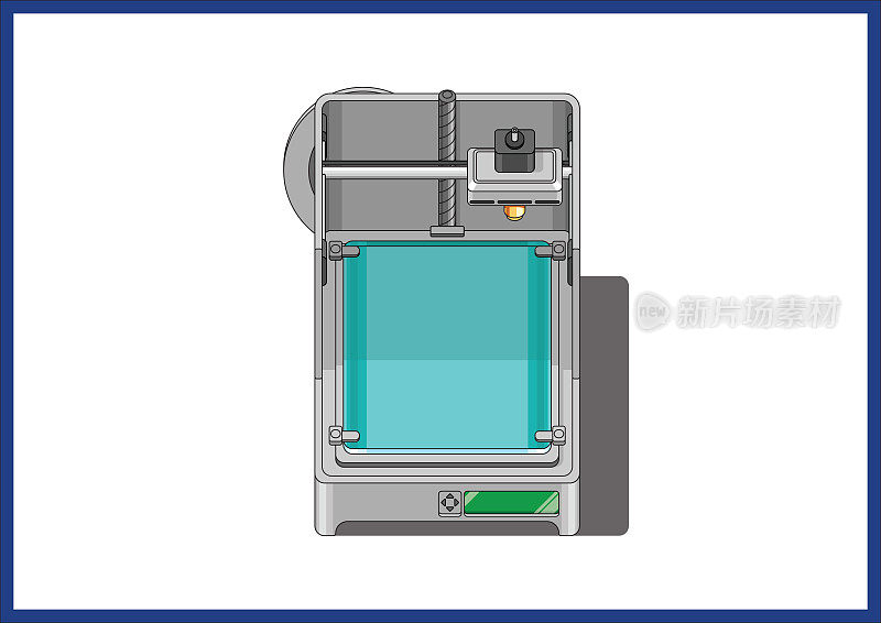 大容量FDM 3d打印机的专业人士。白色背景上的独立设计产品。